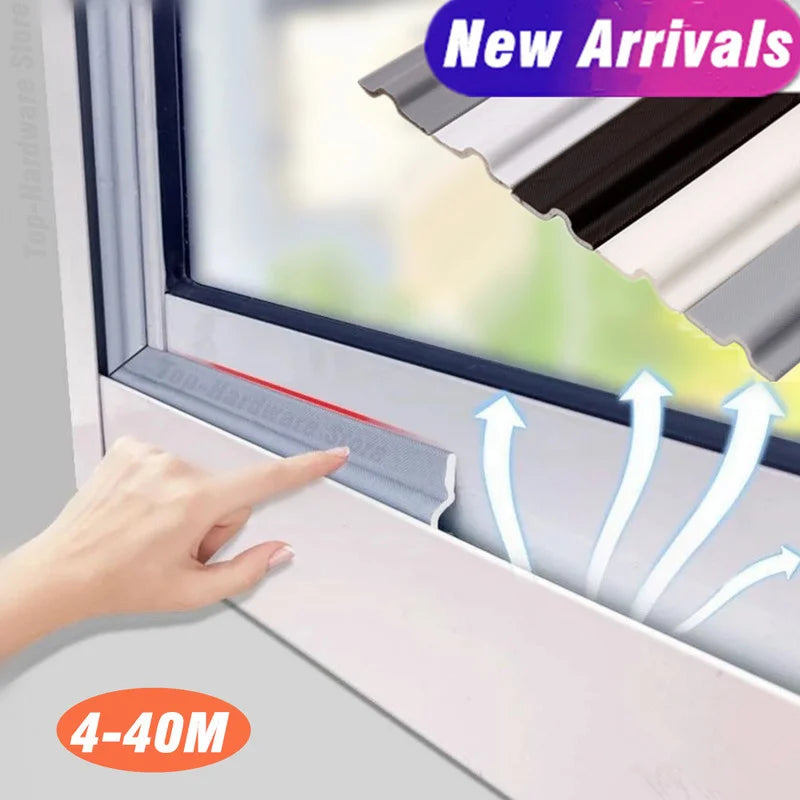 40M Self-Adhesive Window Door Seal Strips Acoustic Insulation Foam  Windproof Tape S Type Weather Stripping Door Gap Filler